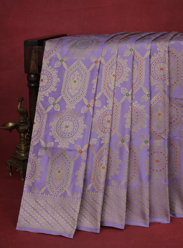 Pastel lavender Banarasi Silk Saree