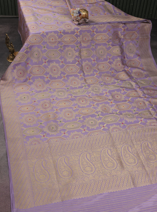 Pastel lavender Banarasi Silk Saree