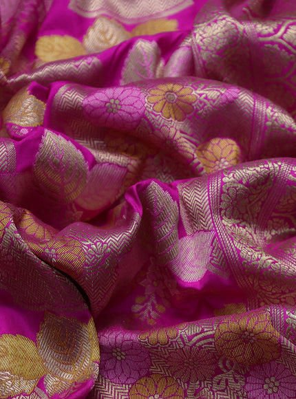Hot Pink Banarasi Silk Saree