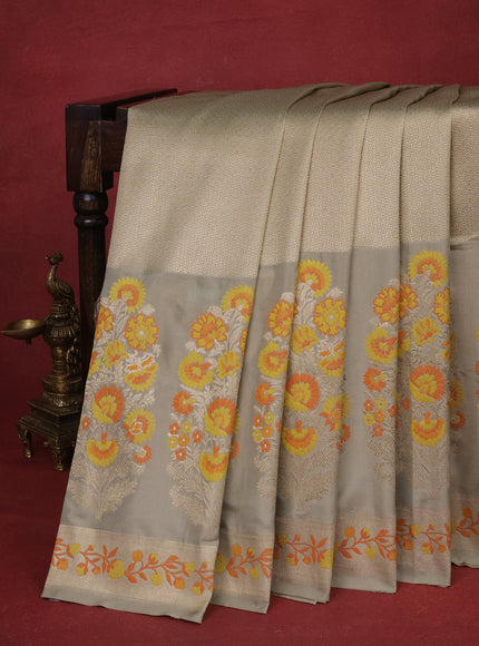 Beige Banarasi Silk Saree