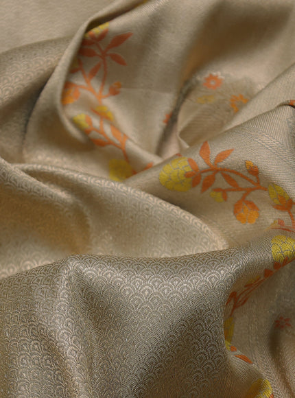 Beige Banarasi Silk Saree