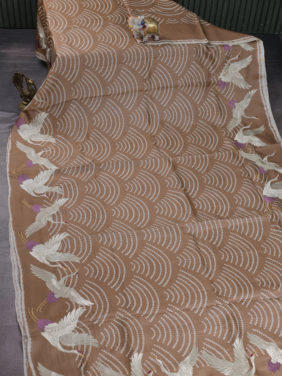 Brown Pure Tussar Silk Saree