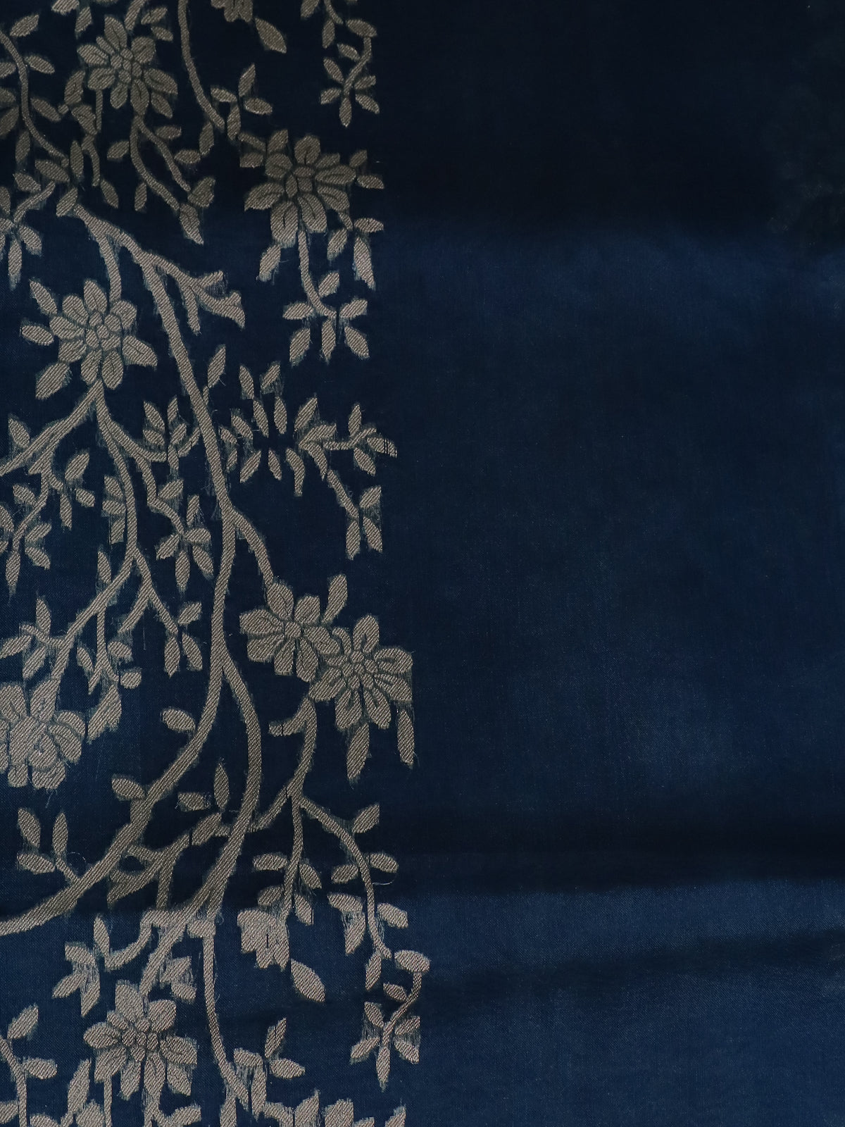 Peacock Blue Banarasi Kora Silk Saree