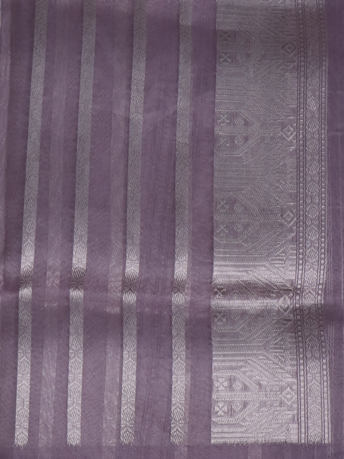 Pastel Grey Banarasi Kora Silk Saree