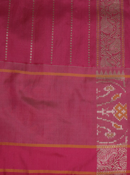 Light Green-Pink Banarasi Kora Silk Saree