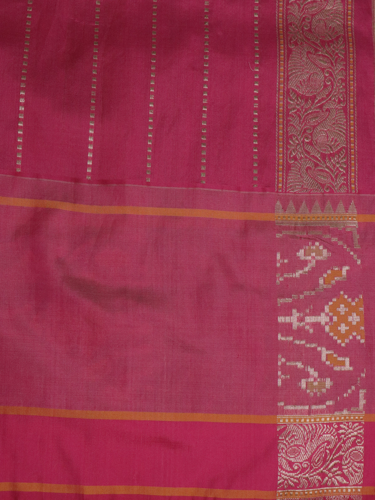 Light Green-Pink Banarasi Kora Silk Saree