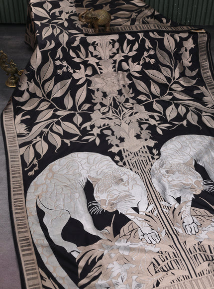 Black Banarasi Silk Saree