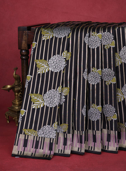Black Banarasi Silk Saree