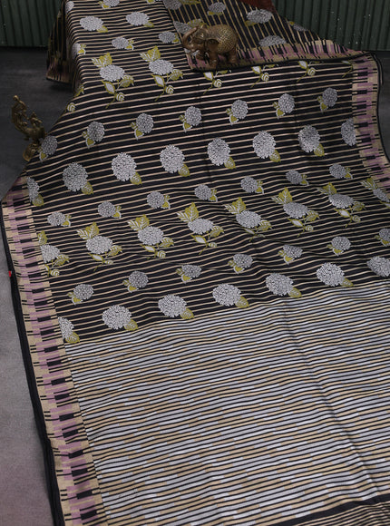 Black Banarasi Silk Saree