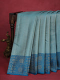 Teal Blue Kanchipuram Silk Saree