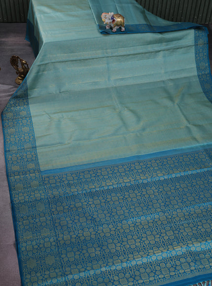 Teal Blue Kanchipuram Silk Saree