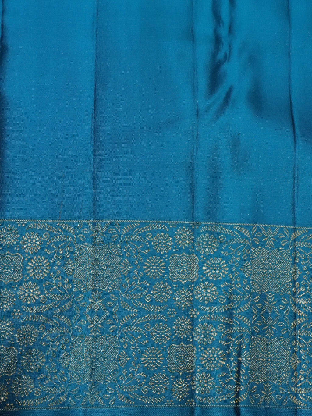 Teal Blue Kanchipuram Silk Saree