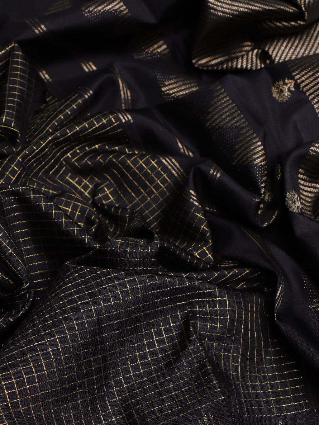 Black Kanchipuram Silk Saree