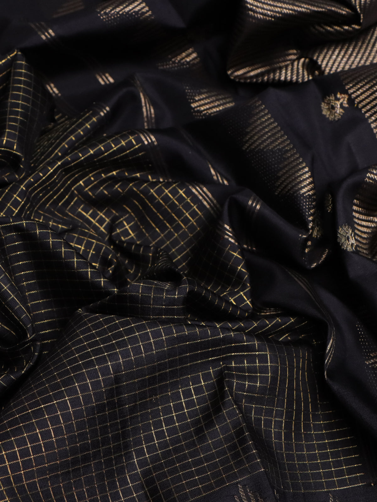 Black Kanchipuram Silk Saree