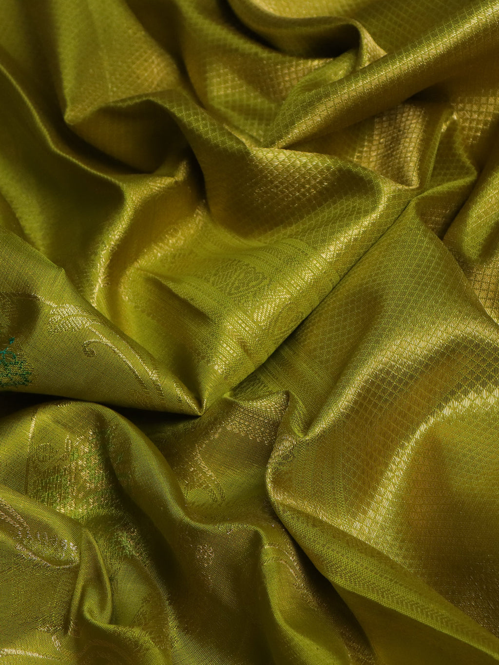 Lime Green Kanchipuram Silk Saree