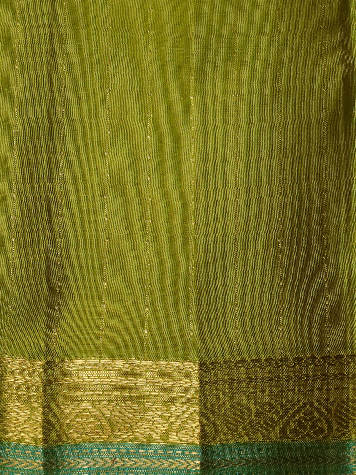 Lime Green Kanchipuram Silk Saree