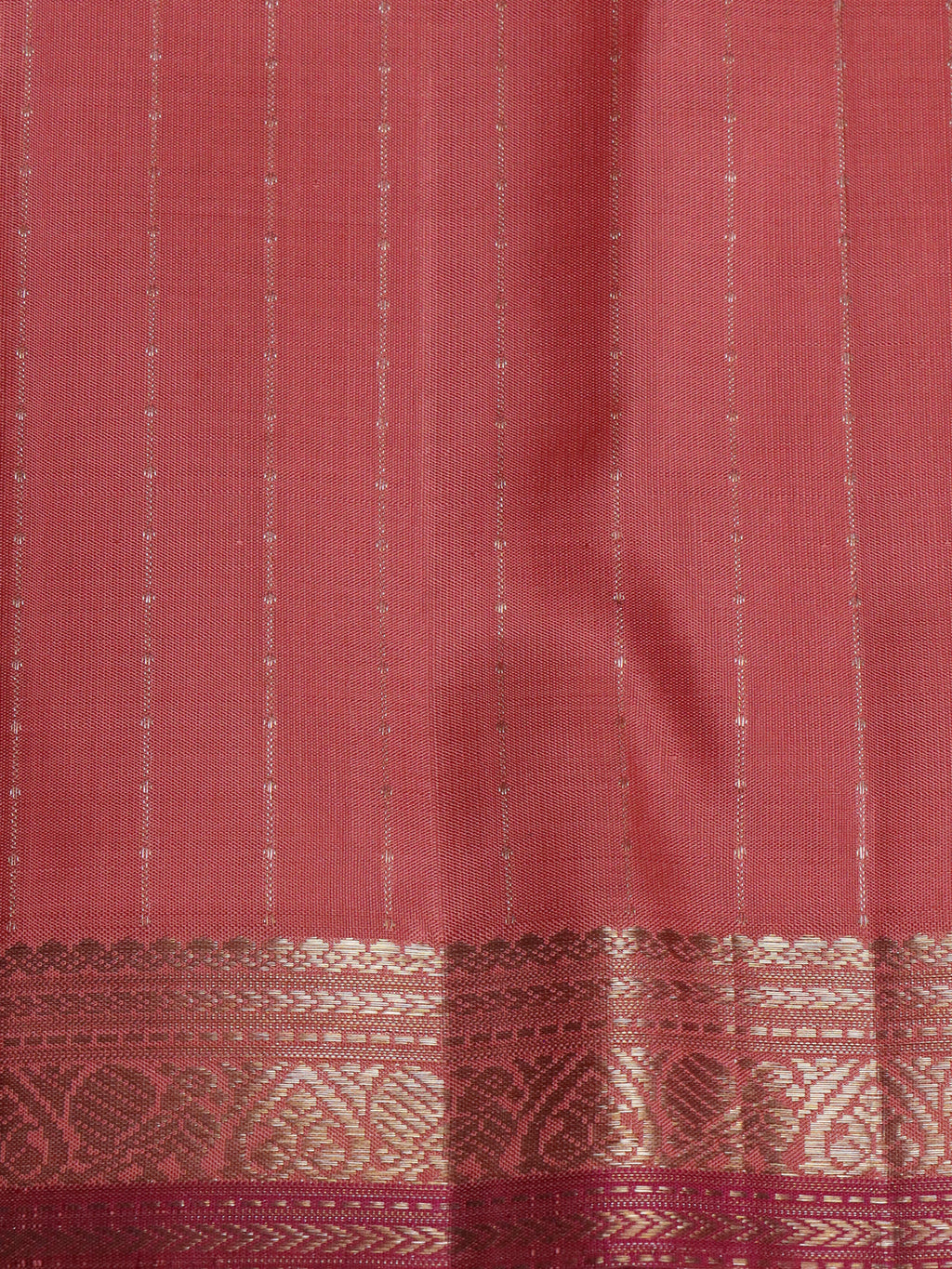 Peach Pink Kanchipuram Silk Saree