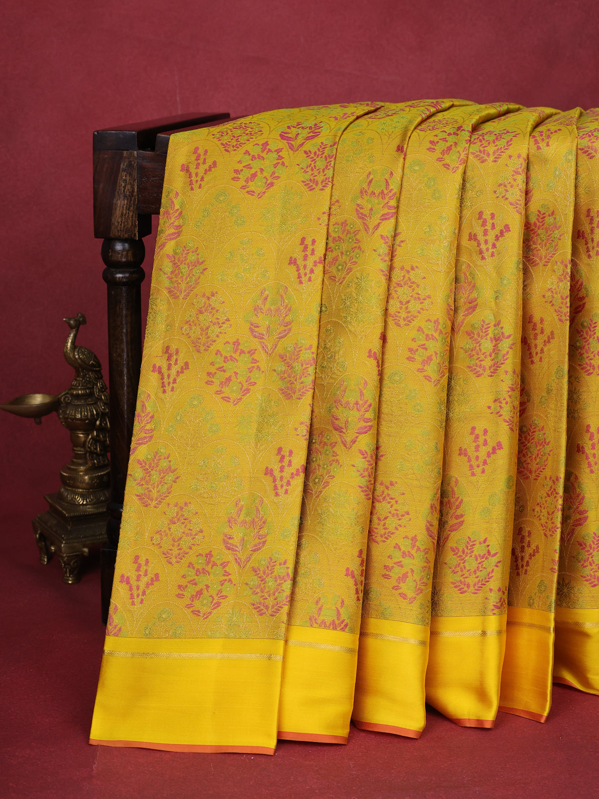 Yellow Kanchipuram Silk Saree