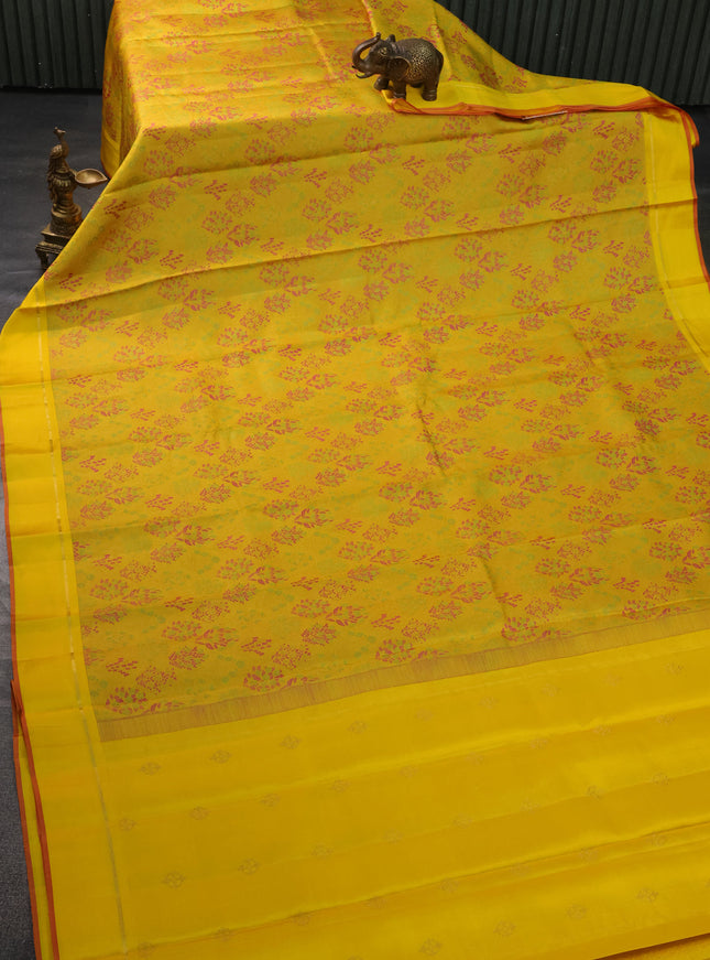 Yellow Kanchipuram Silk Saree