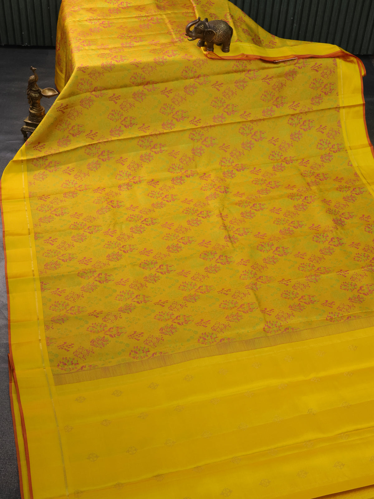 Yellow Kanchipuram Silk Saree