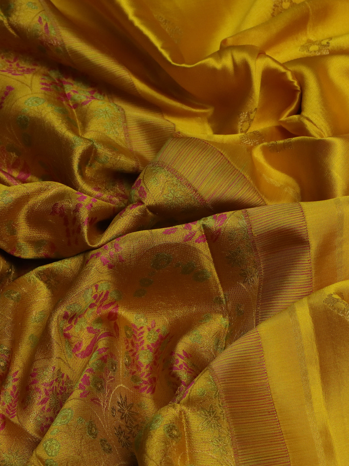 Yellow Kanchipuram Silk Saree
