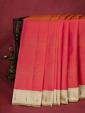 Peach Orange -Cream Kanchipuram Silk Saree