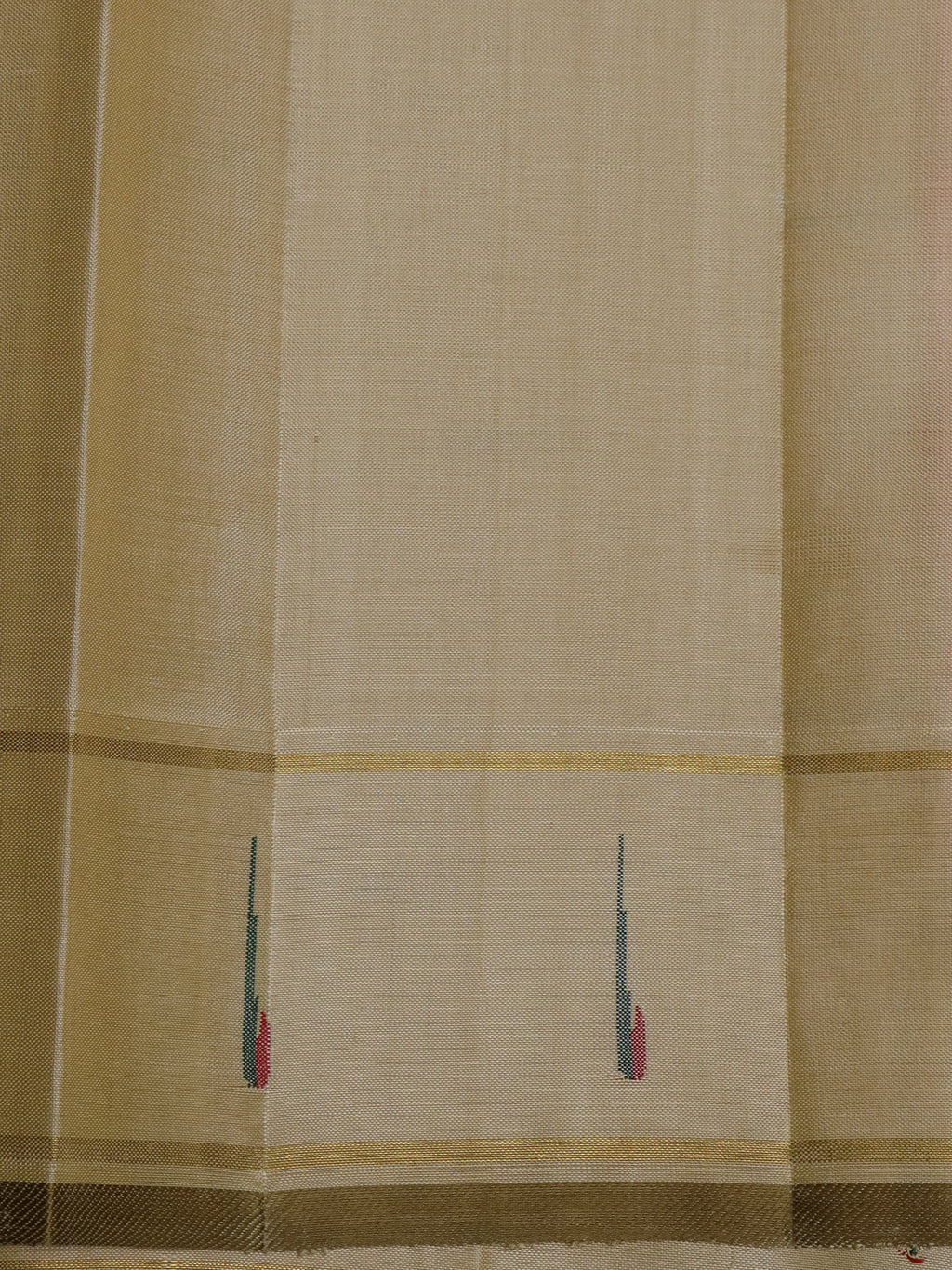 Peach Orange -Cream Kanchipuram Silk Saree