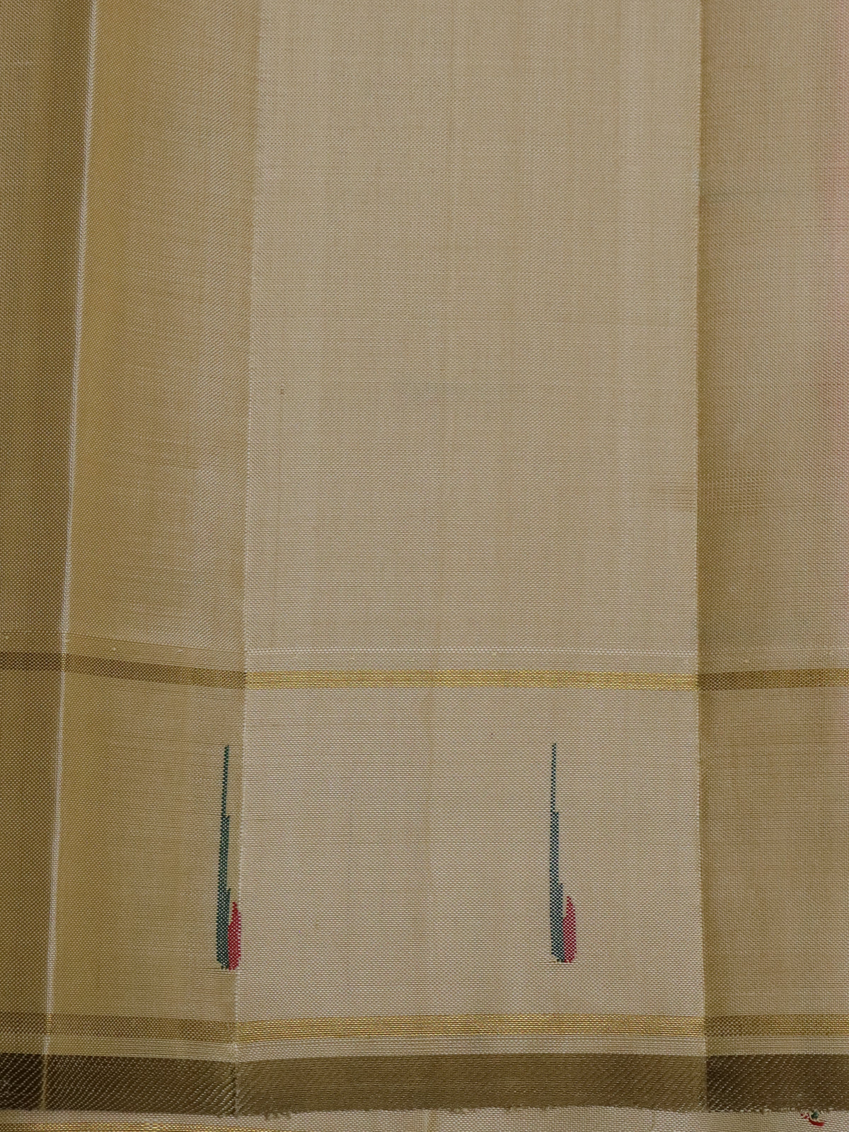 Peach Orange -Cream Kanchipuram Silk Saree