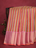 Peach Orange Kanchipuram Silk Saree