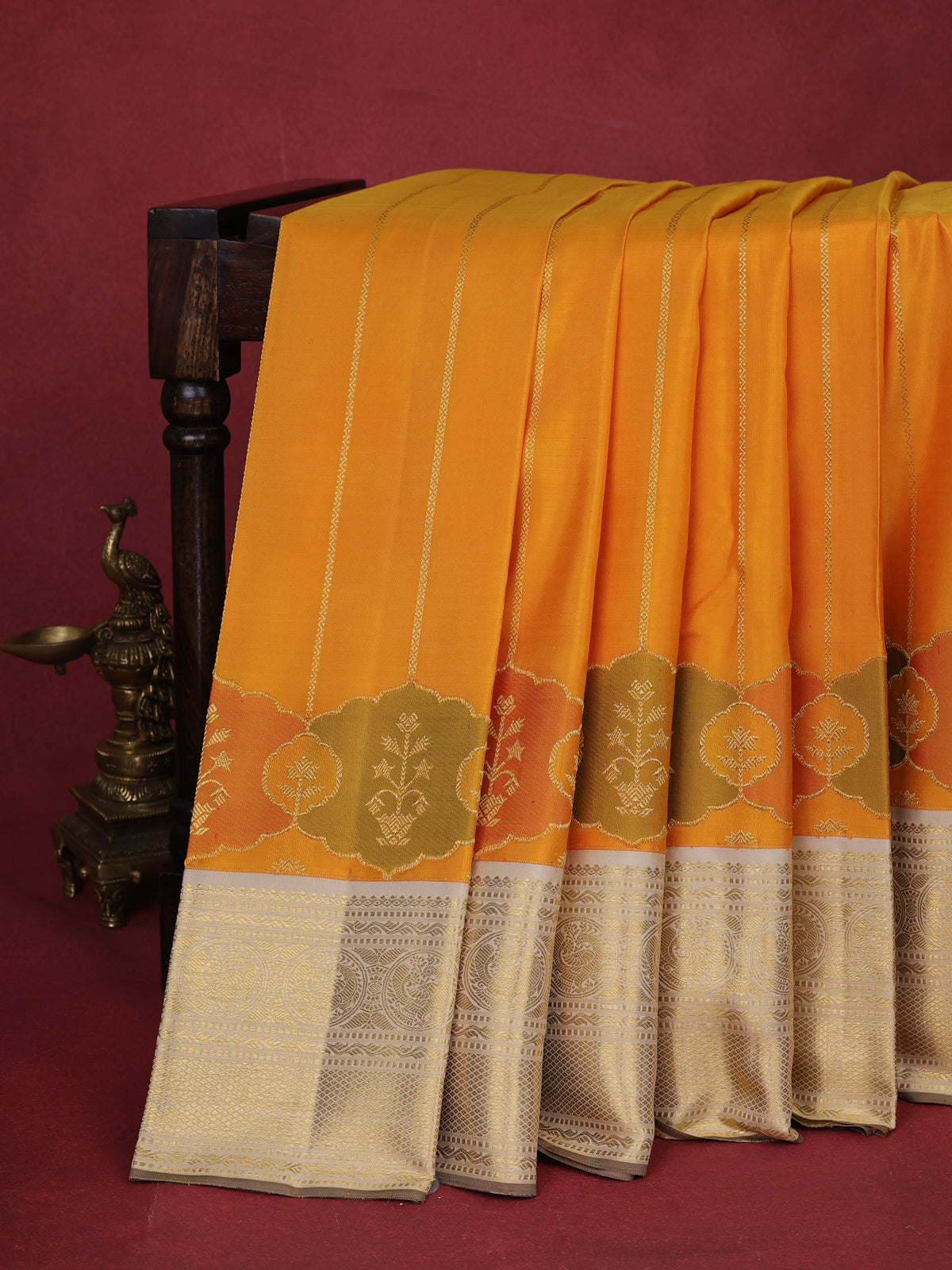 Mango Yellow Kanchipuram Silk Saree