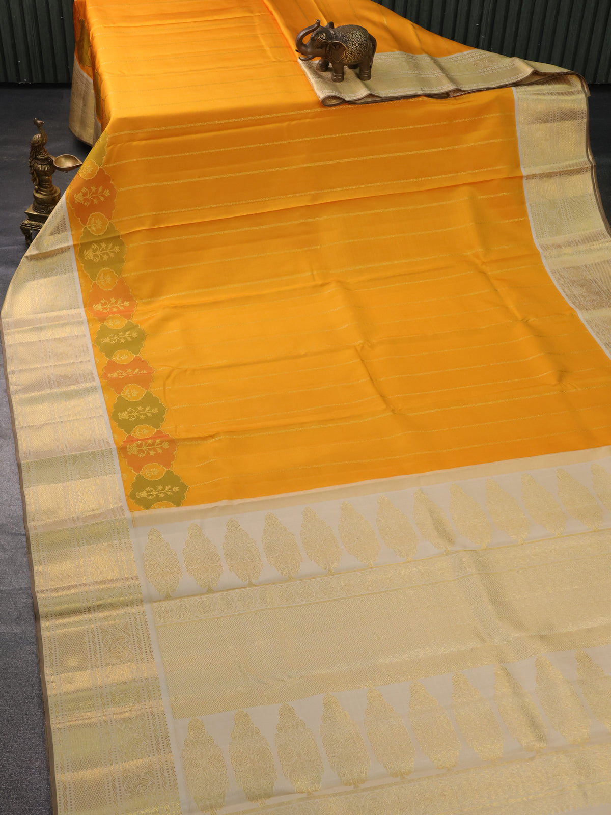 Mango Yellow Kanchipuram Silk Saree