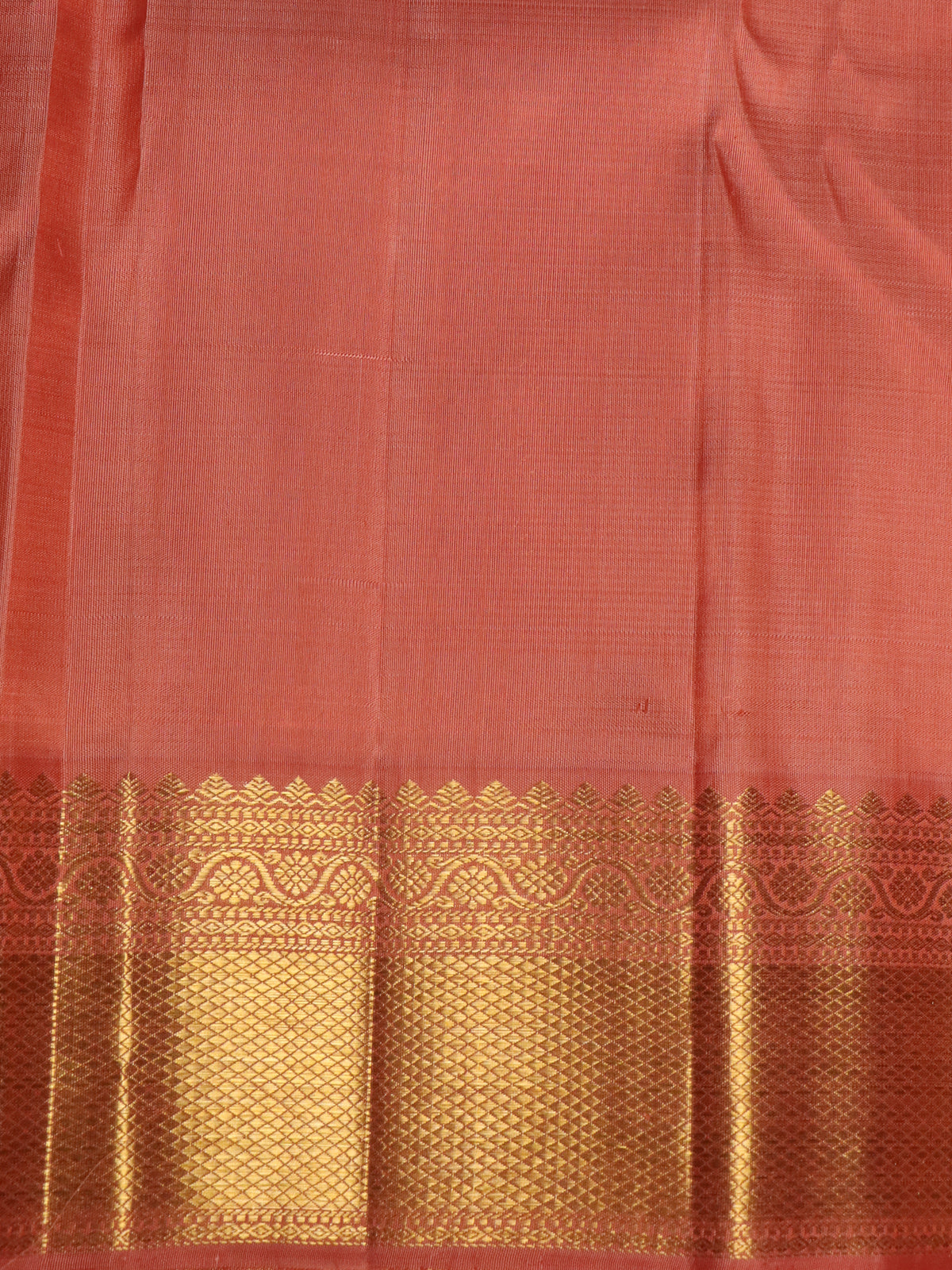 Peacock Blue-Peach Kanchipuram Silk Saree