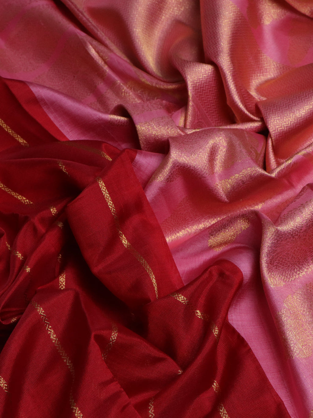 Red-Pink Kanchipuram Silk Saree