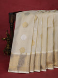 Off White Pure Kanchipuram Kota Saree