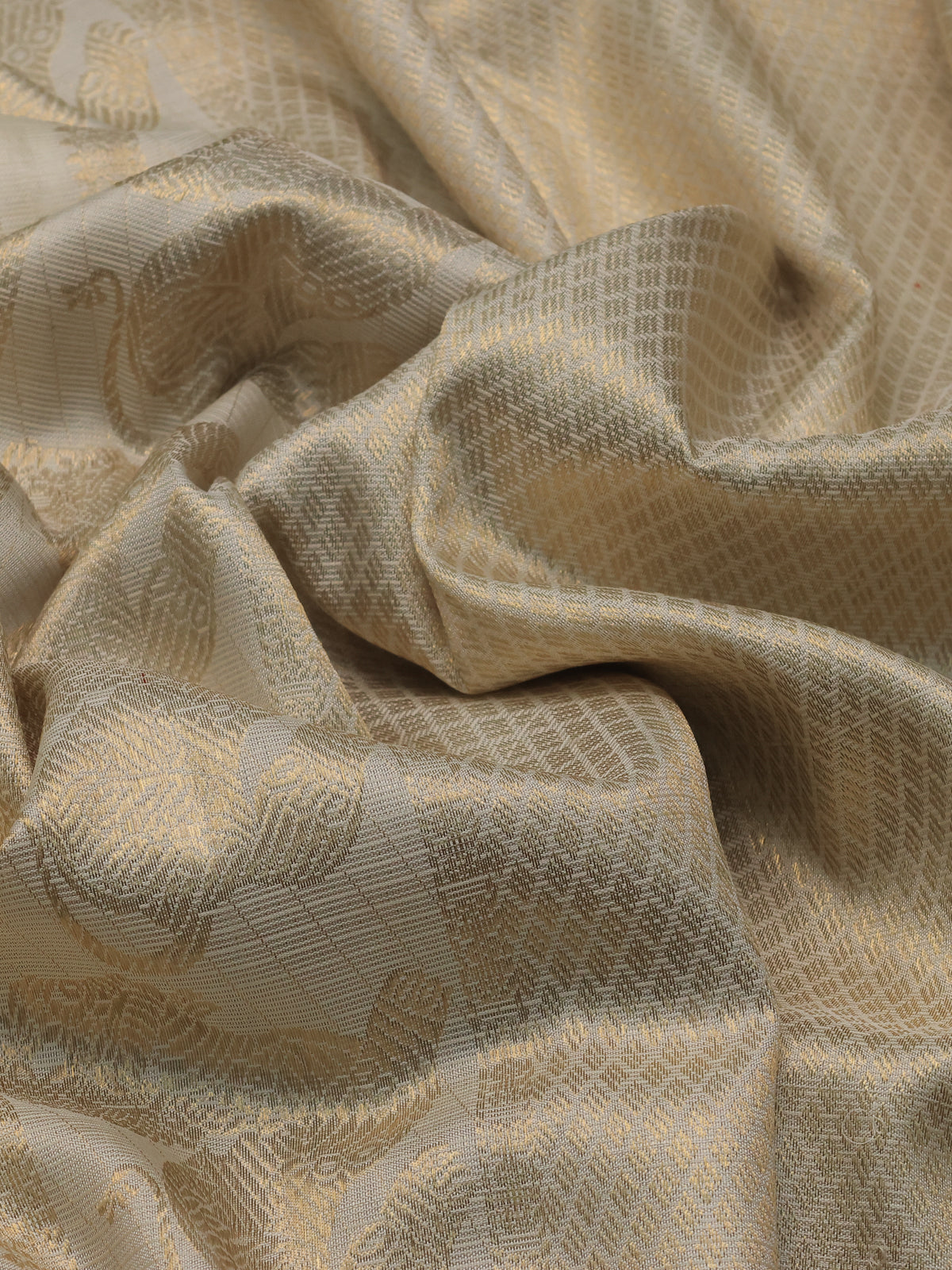 Off White Pure Kanchipuram Kota Saree