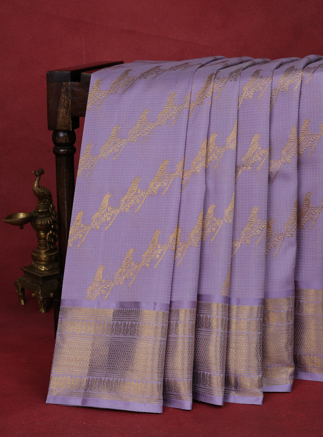Lavender Pure Kanchipuram Kota Saree