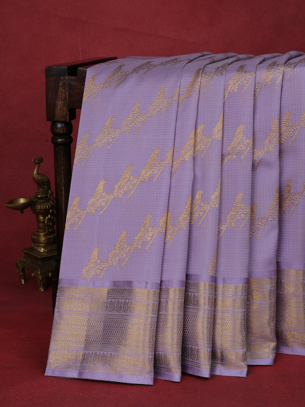 Lavender Pure Kanchipuram Kota Saree