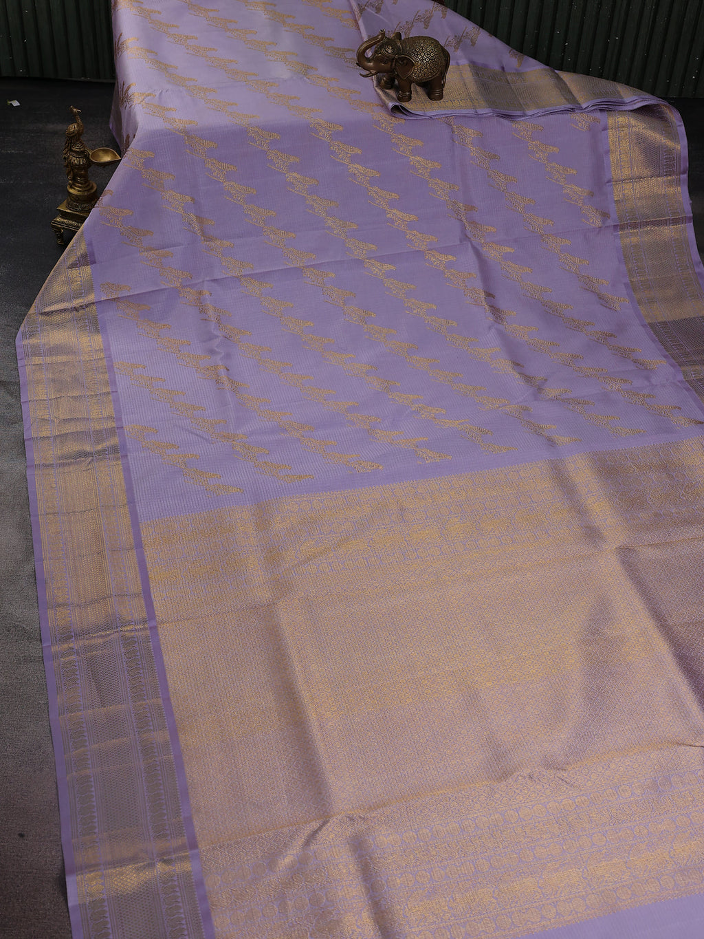 Lavender Pure Kanchipuram Kota Saree