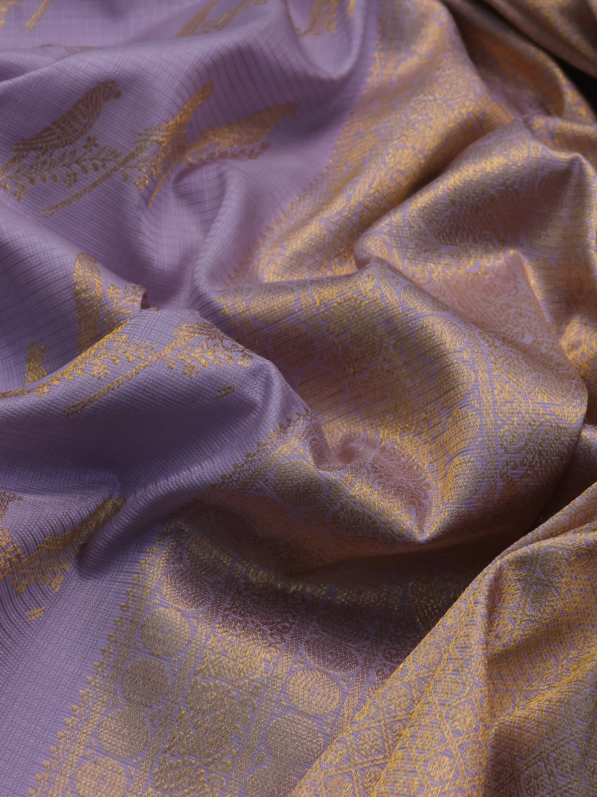 Lavender Pure Kanchipuram Kota Saree
