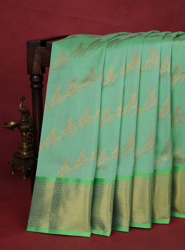 Teal Green Pure Kanchipuram Kota Saree