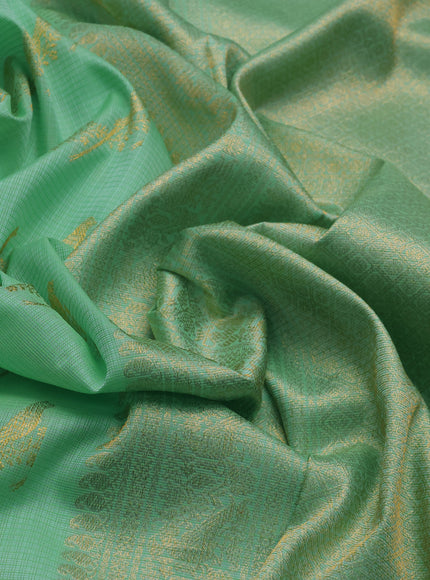 Teal Green Pure Kanchipuram Kota Saree