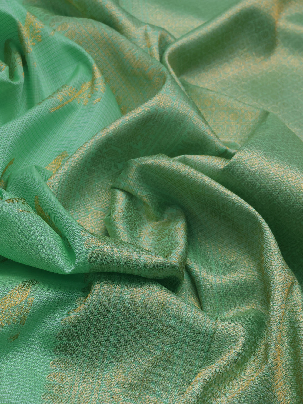 Teal Green Pure Kanchipuram Kota Saree