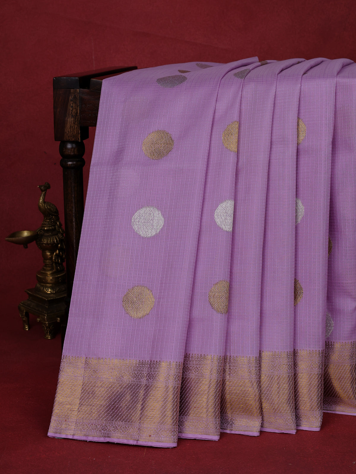 Lavender Pure Kanchipuram Kota Saree