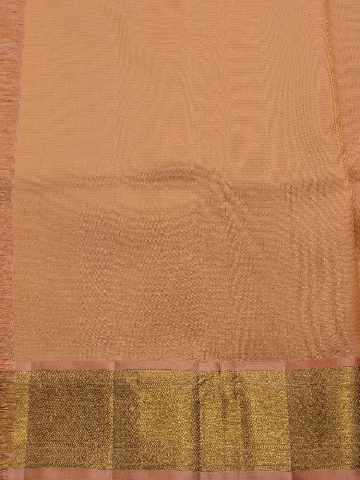 Peach Orange Pure Kanchipuram Kota Saree