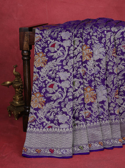 Blue Banarasi Georgette Saree