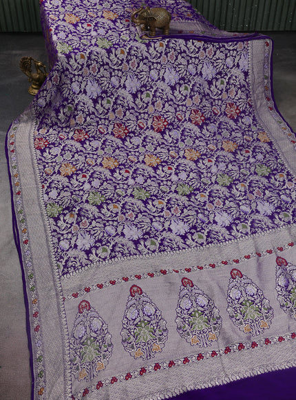 Blue Banarasi Georgette Saree