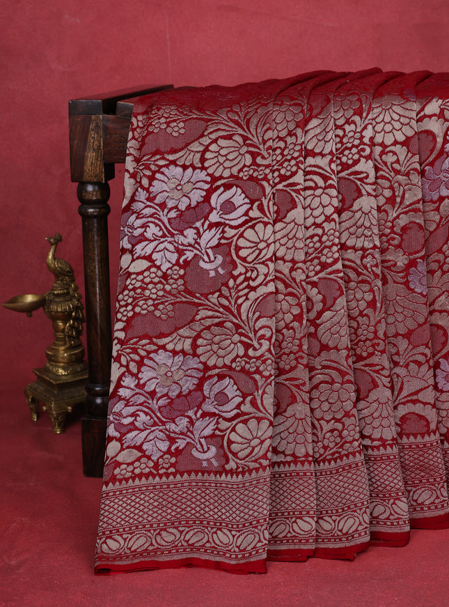 Red Banarasi Georgette Saree