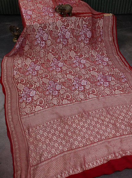 Red Banarasi Georgette Saree