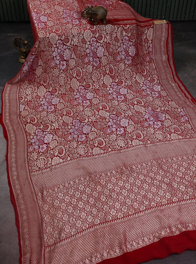 Red Banarasi Georgette Saree