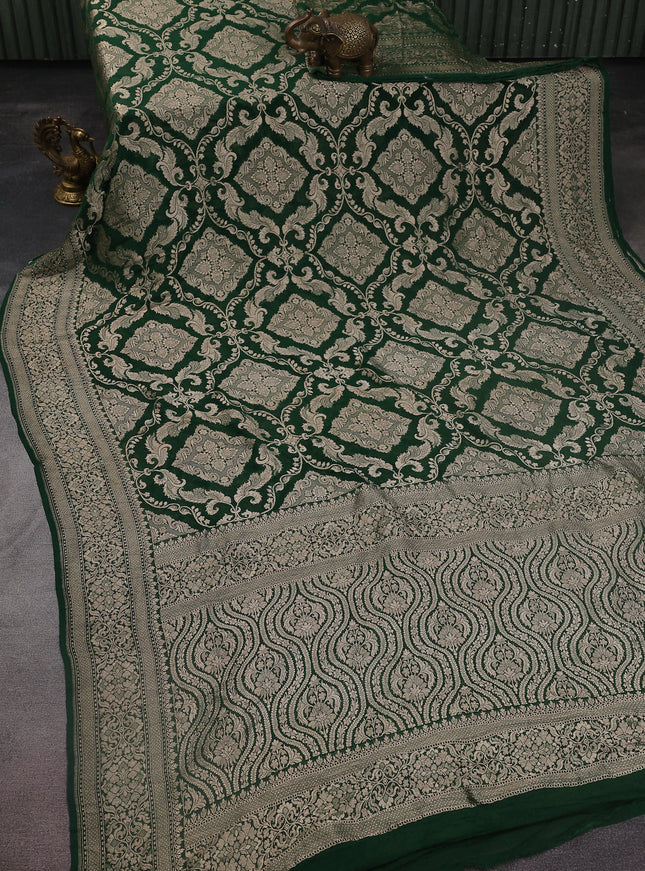 Green Banarasi Georgette Saree